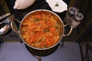 Shrimp biryani